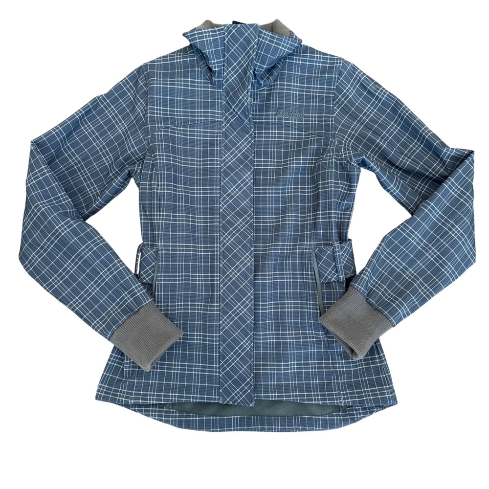 Bergans of‎ Norway Mandal Lady Softshell Jacket Blue Plaid Sz XS Full Zip Hiking